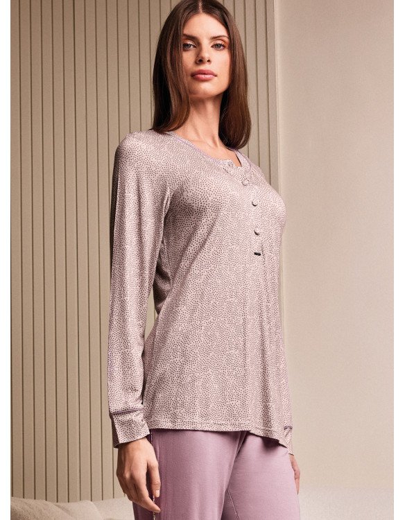 Pigiama donna serafino "Lormar" serie PARIS, in viscosa pesante - immagine 2